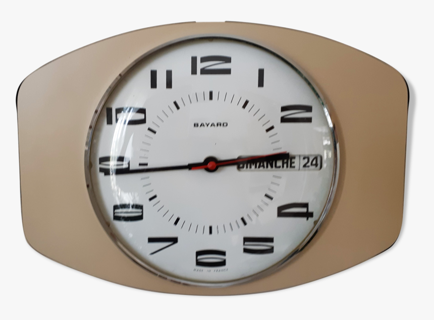 Beige Formica Vintage Clock With Date - Wall Clock, HD Png Download