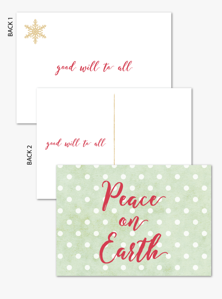 Mint & White Dots Holiday Postcard 
								data-caption - Christmas Card, HD Png Download