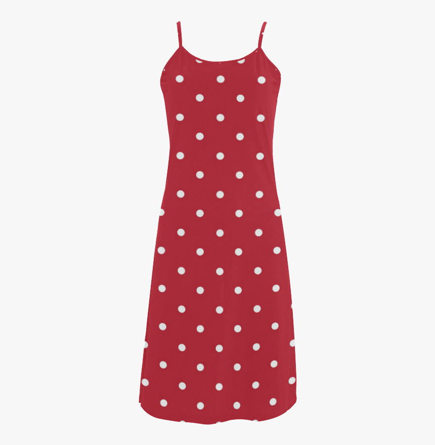 White Dots On Red Alcestis Slip Dress - Polka Dot, HD Png Download