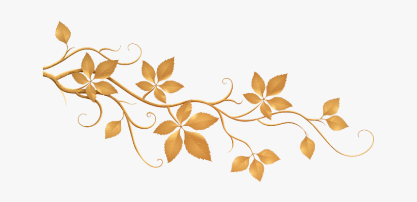 #branch #rama #leaves #hojas #secas #dried #dry #gold - Autumn Leaves Clipart Png, Transparent Png