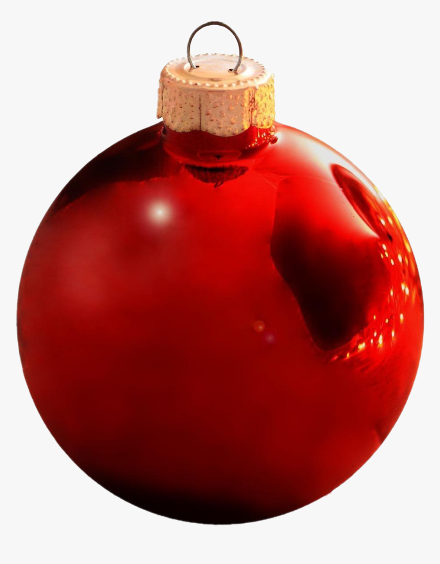Single Red Christmas Ball Png Free Download - Red Christmas Tree Ornament, Transparent Png