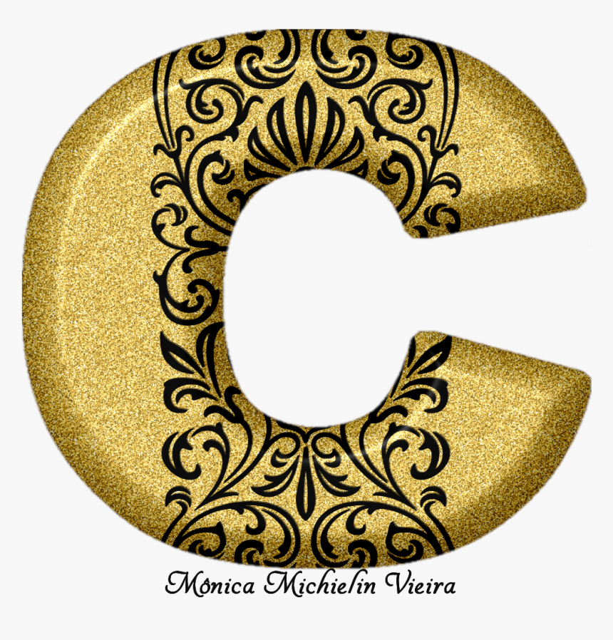 Alfabeto Glitter Dourado Com Ornamentos Png, Glitter - Alfabeto Dourado Png, Transparent Png