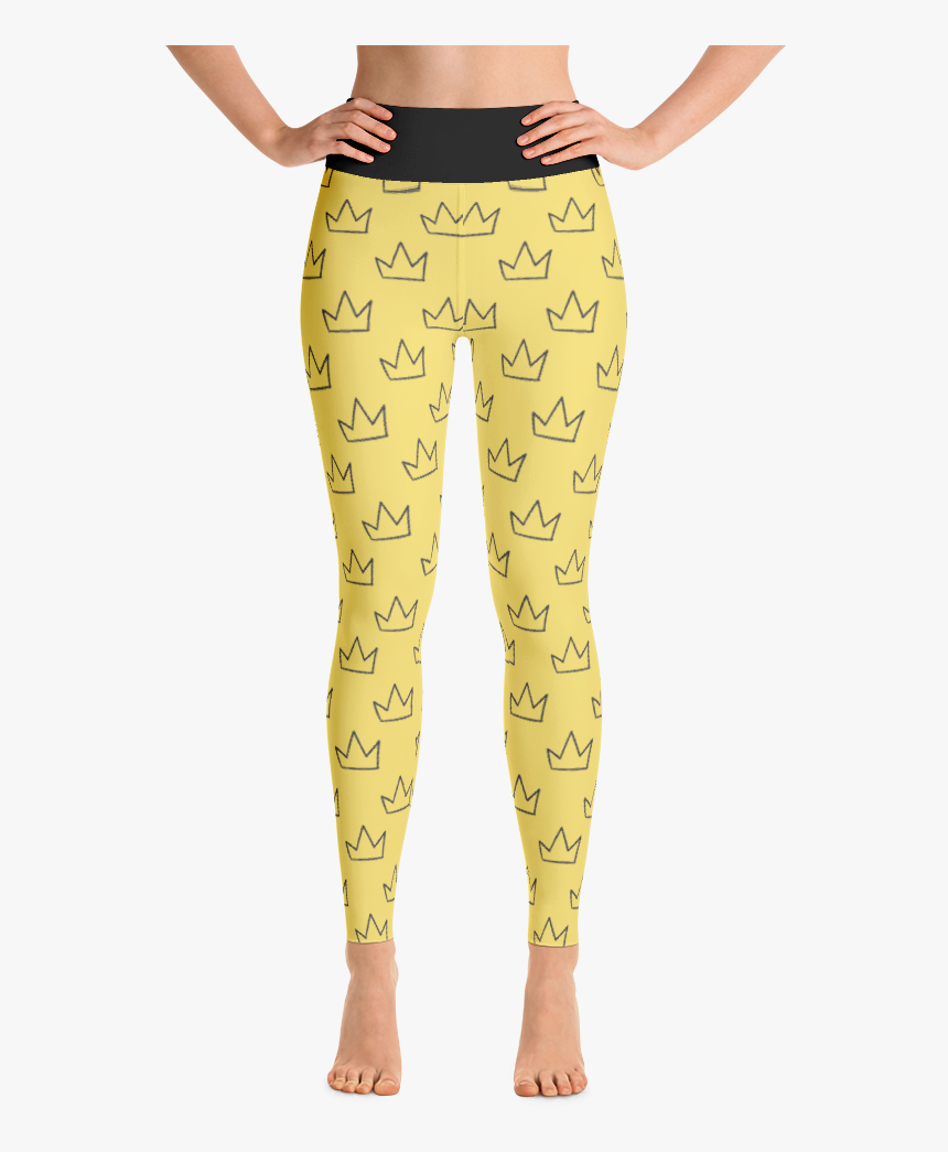 Basquiat Samo Crown Pattern High Waist Leggings - Leggings, HD Png Download