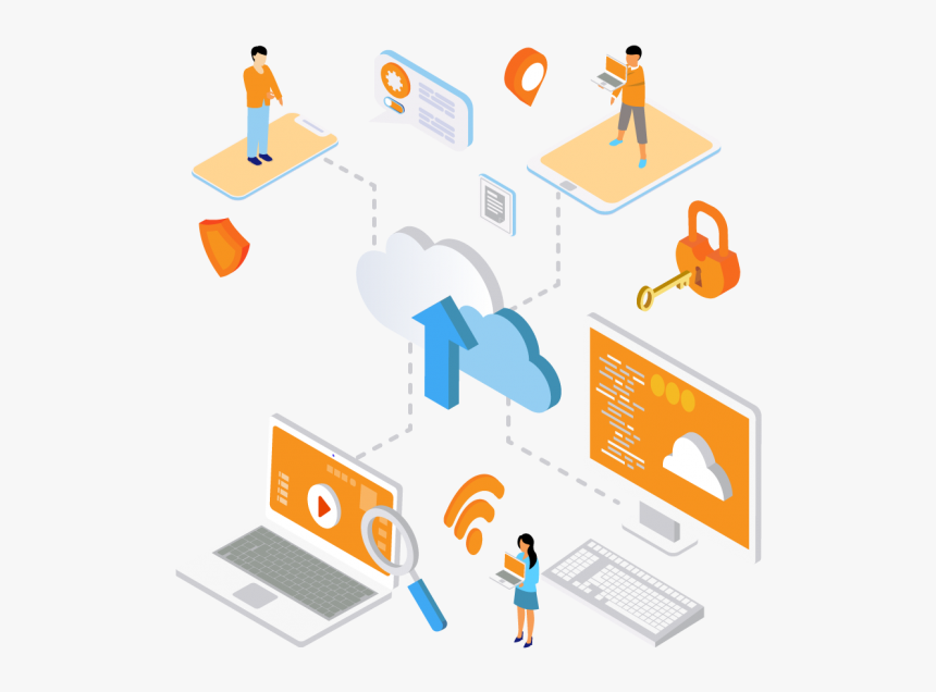 Técnico Na Nuvem - Cloud Computing Isometric Png, Transparent Png