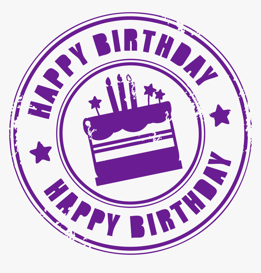 Circle Clipart Happy Birthday - Happy Birthday Stamp Transparent, HD Png Download
