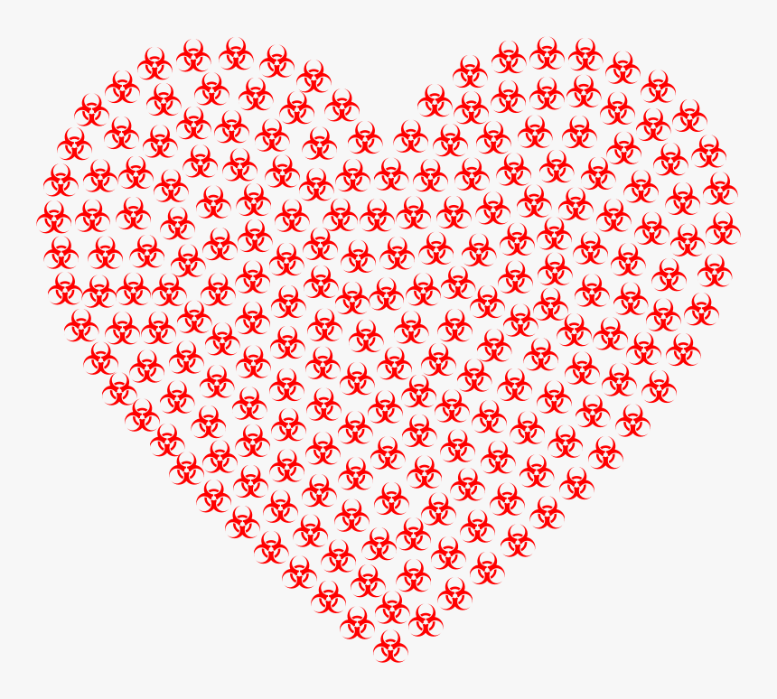 Toxic Heart Red - Heart With A Peace Sign, HD Png Download