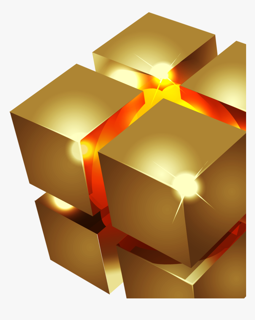 3d Yellow Cube Background Png, Transparent Png