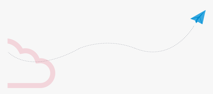 Pink Cloud With A Blue Paper Aeroplane - Paper, HD Png Download