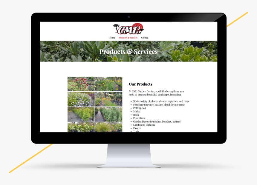 Imac Mockup Of The Cml Garden Center Website - Led-backlit Lcd Display, HD Png Download