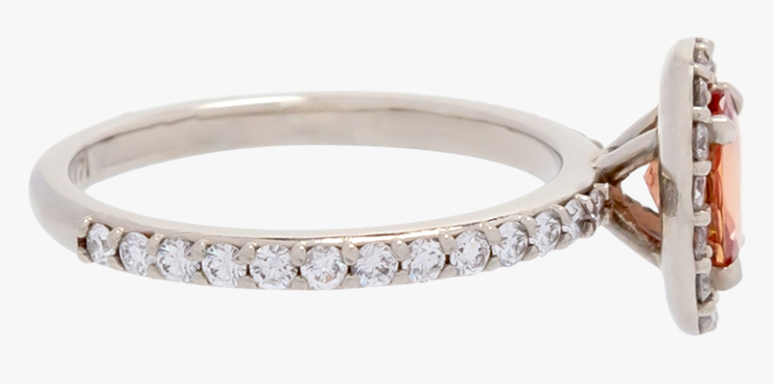 Oval Padparadscha Sapphire Ring 
 Class - Platinum, HD Png Download