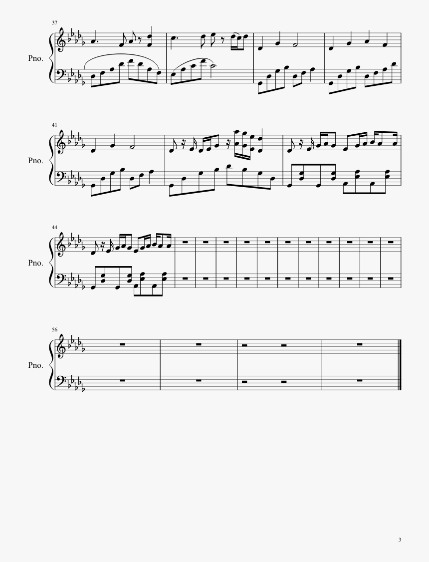 Fortune Cookie Sheet Music 3 Of 3 Pages - Intermission Blur Sheet Music, HD Png Download