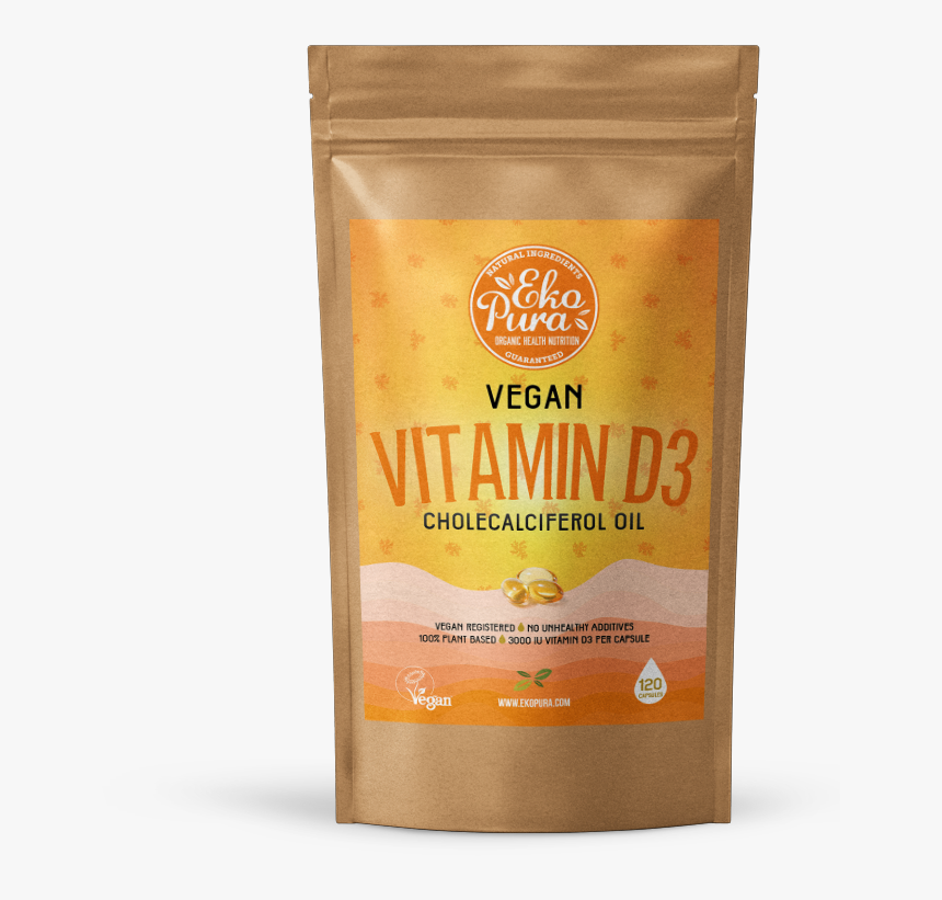 Ekopura Vegan Vitamine D3 Capsules Cholecalciferol - Whole Grain, HD Png Download