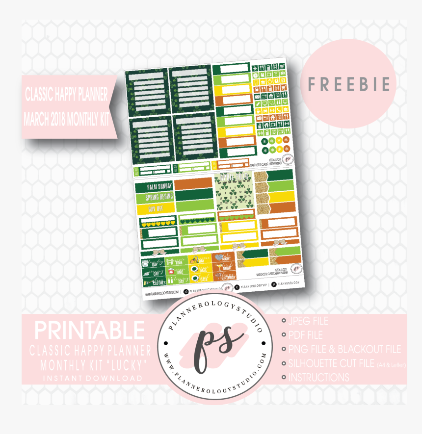 Lucky St Patrick S Day Classic Happy Planner March - Flyer, HD Png Download