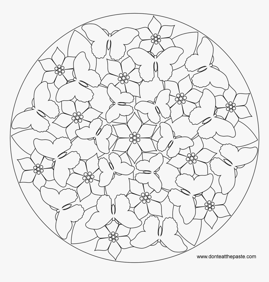 Coloring Page Spring Mandale, HD Png Download