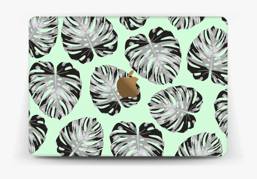 Mint Leaves Skin Macbook 12” - Black White Jungle Bladeren, HD Png Download