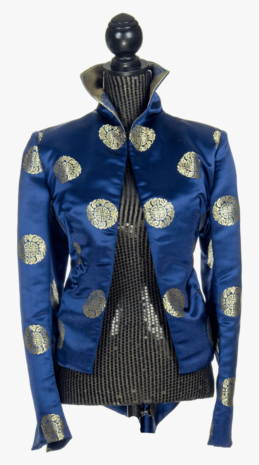 Cream Silk Jacket Black Lace Trim - Overcoat, HD Png Download