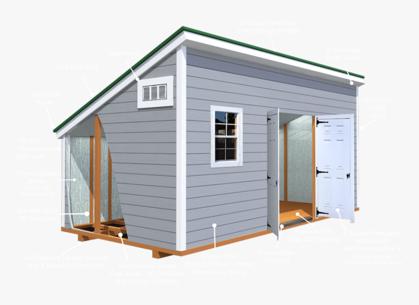Monoslope Shed Illustration - Shed, HD Png Download