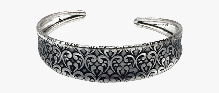 Antique Silver Damask Cuff Bracelet - Bangle, HD Png Download