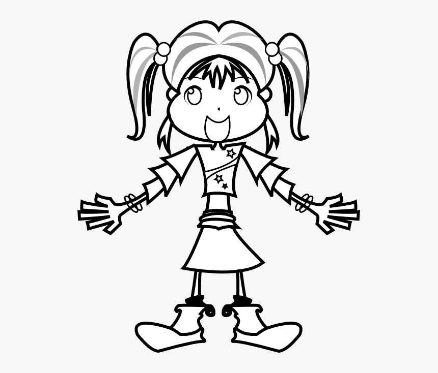 Sad Girl Clipart Black And White - Girl Clipart Black And White Free, HD Png Download