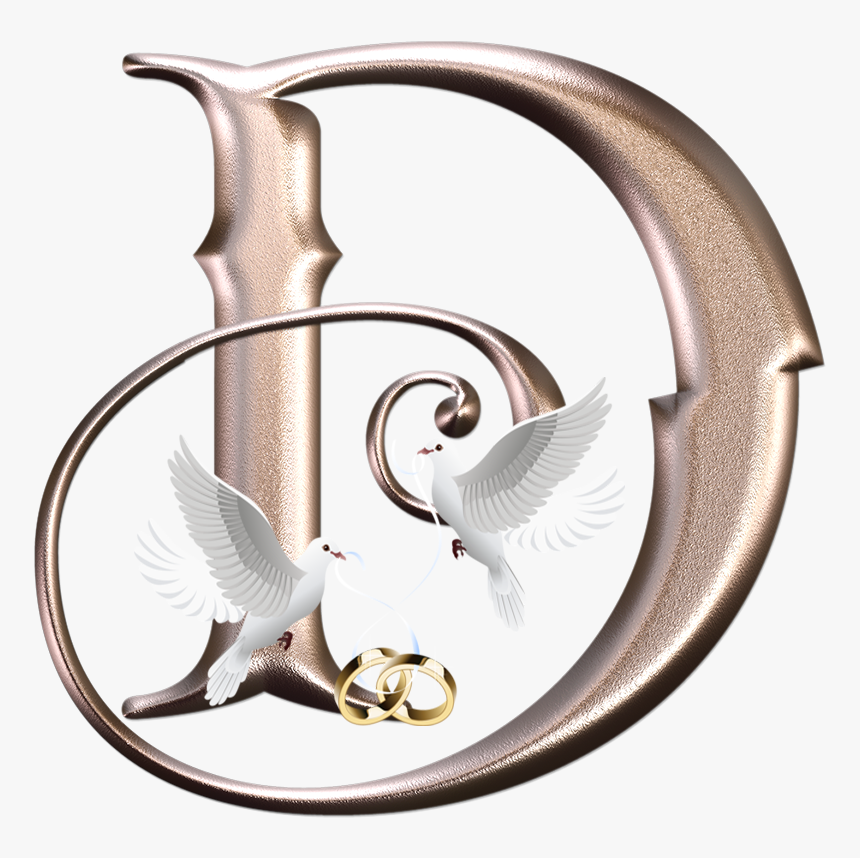 Abecedario Para Bodas Con Palomas Y Argollas - Alphabet Rose Flower D, HD Png Download