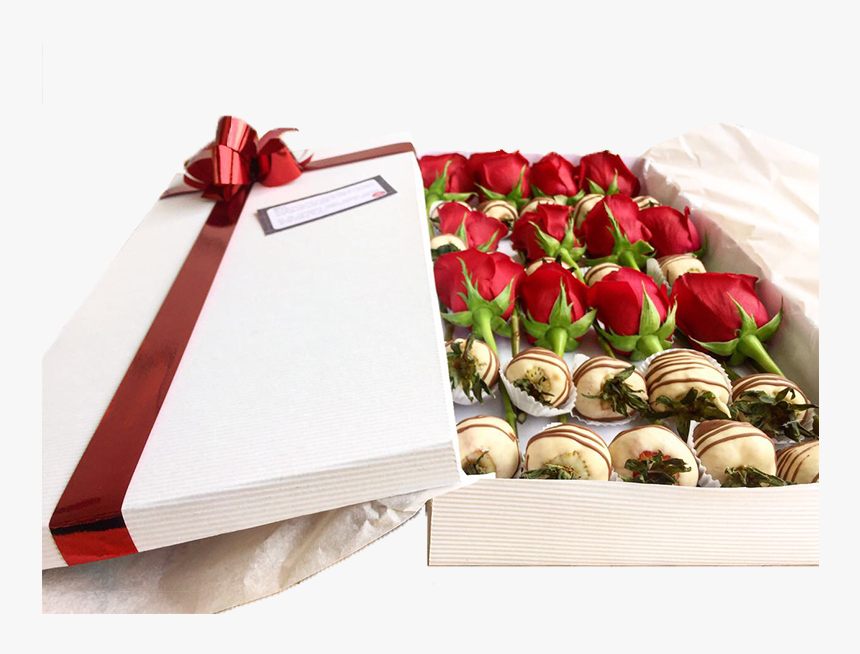 Caja Xl De Rosas Rojas Y Fresas Achocolatadas - Garden Roses, HD Png Download