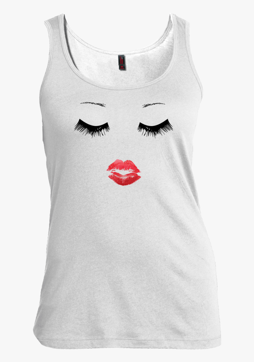 Eyelash Lip Print Tank Top - Active Tank, HD Png Download