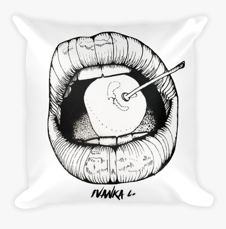 V Drawing Lip - Throw Pillow, HD Png Download