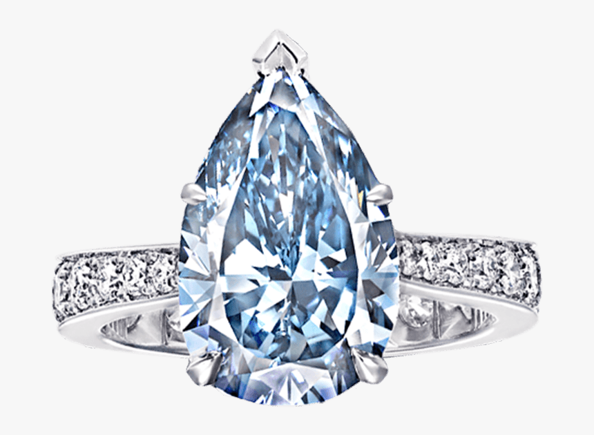 Pear Blue Diamond Ring, HD Png Download