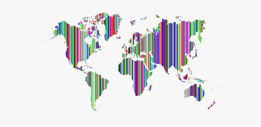 Striped World Map Prismatic - Reino Unido No Mundo, HD Png Download