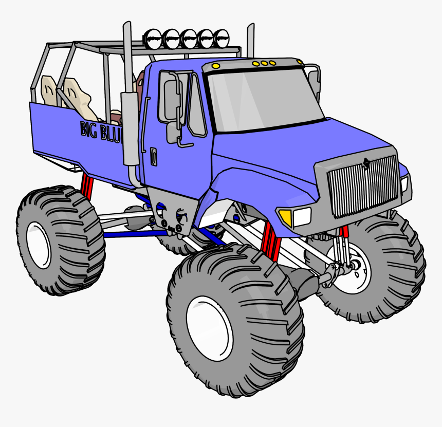 Big Blue Monster Truck Vehicle Clipart Png - Monster Truck, Transparent Png