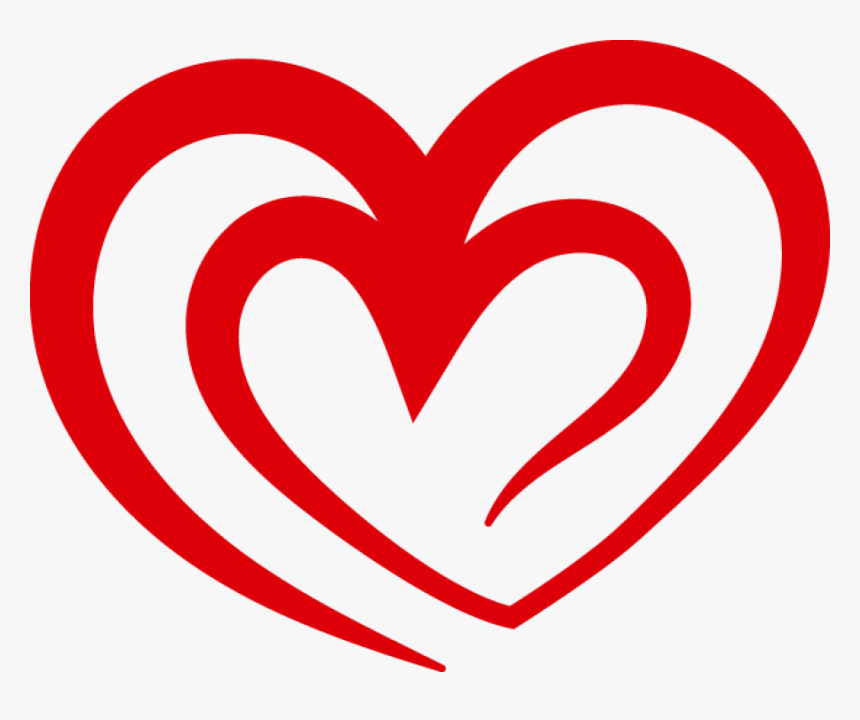 Curved Red Heart Outline Png Image - Heart, Transparent Png
