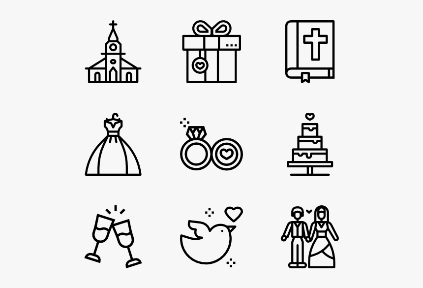 Swash Vector Wedding Thank You - Wedding Schedule Icons Transparent, HD Png Download