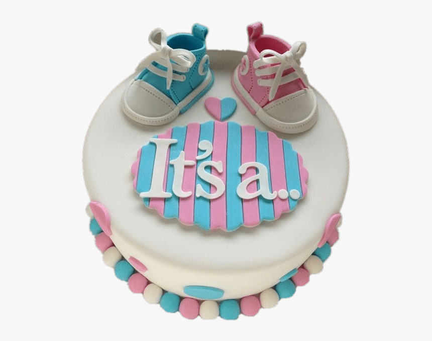 Gender Revealing Cake Shoe Decoration - Gender Reveal Cake Uk, HD Png Download