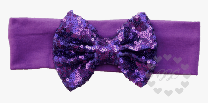 Purple Headband With Sequin Bow - Headband, HD Png Download