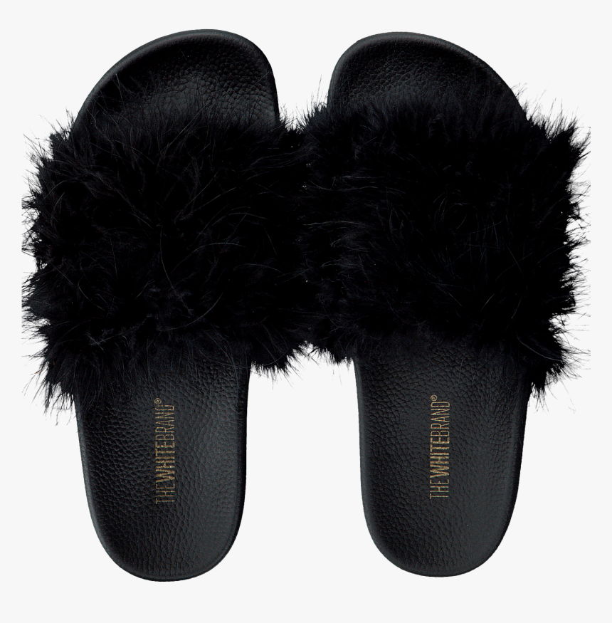 Black The White Brand Flip Flops Feathers - Slipper, HD Png Download