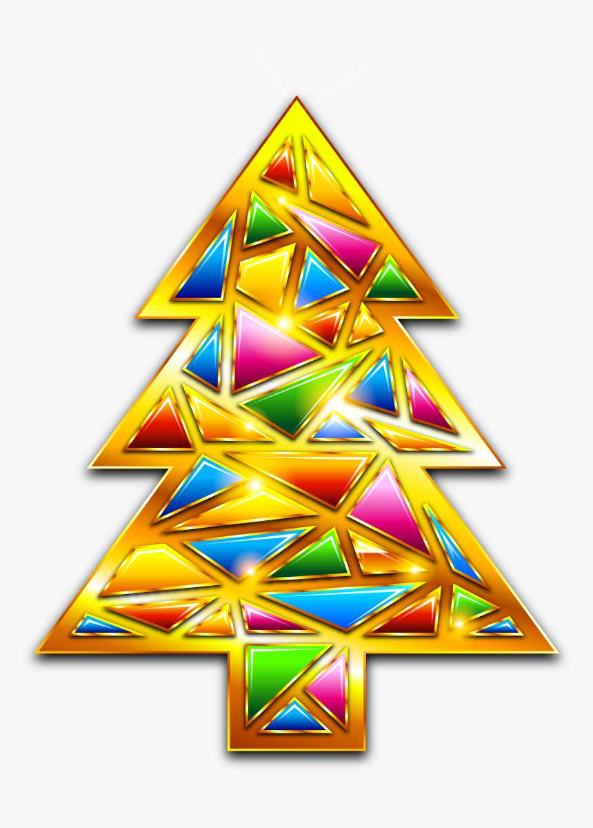 Triangle Tree Clipart Clip Freeuse Library Gold Christmas - Stilizzato Babbo Natale Png, Transparent Png