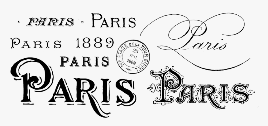 Vintage Calligraphy Lettering - Dessin Noir Et Blanc Paris, HD Png Download