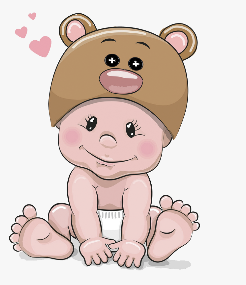 Cute Cartoon Boy In Bear Hat, HD Png Download