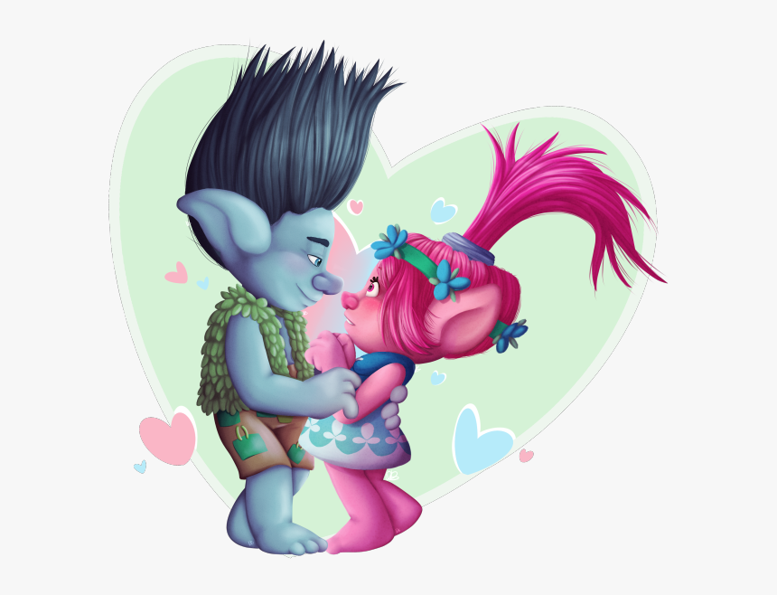 Trolls Poppy And Branch Kiss, HD Png Download