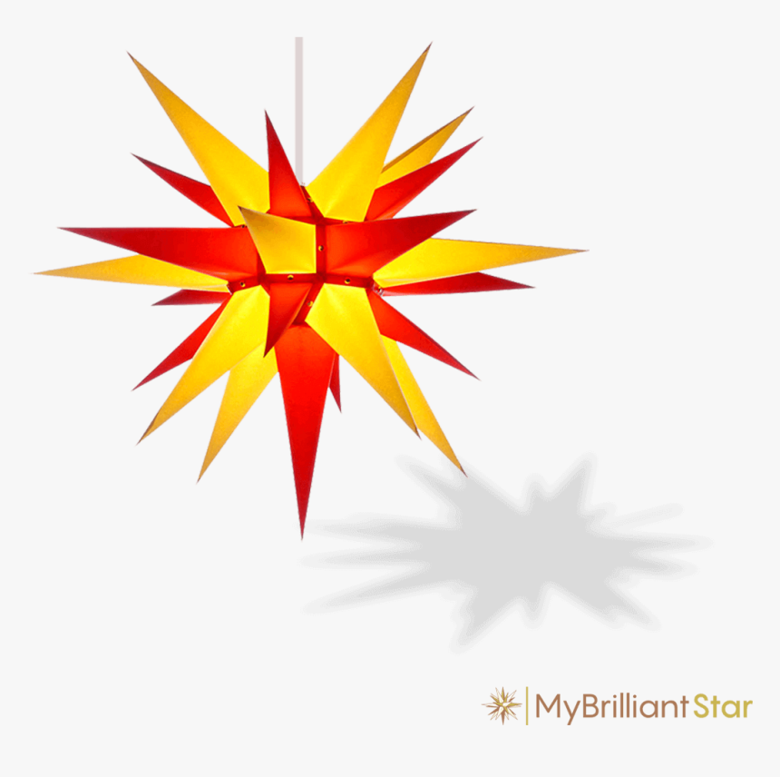 Original Herrnhut Paper Star, Yellow / Red, ~ 70 Cm - Erzgebirge Weihnachtsstern Mit Beleuchtung, HD Png Download