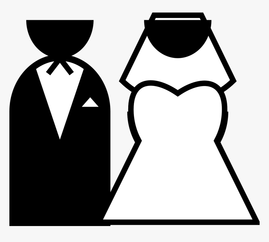 Black And White Marriage Clipart, HD Png Download