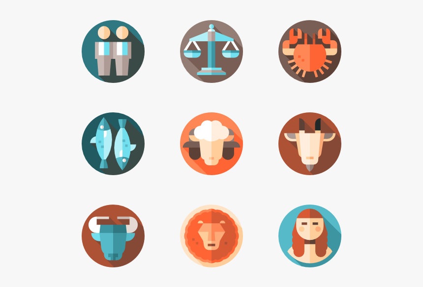 Zodiac Icon Flat Png, Transparent Png