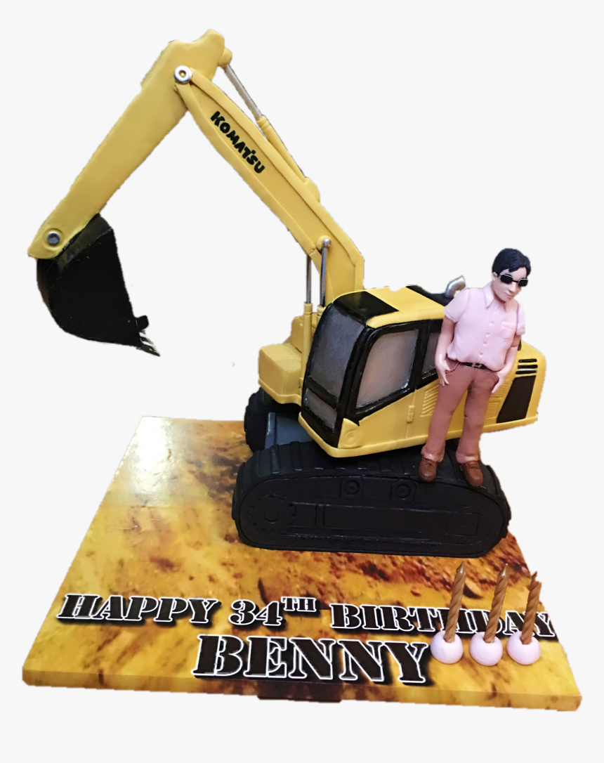 Komatsu Excavator Cake Excavator Cake, Komatsu Excavator, - Bulldozer, HD Png Download