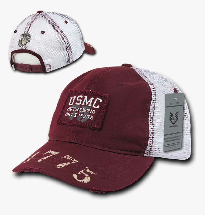 Marines Cap Usmc Vintage Military Patch Mesh Maroon - Rapid Dominance, HD Png Download