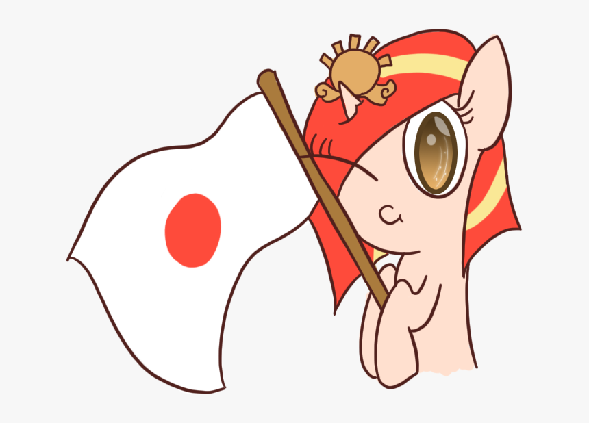 Slimstyle, Flag, Japanese Flag, Nation Ponies, Oc, - Cartoon, HD Png Download