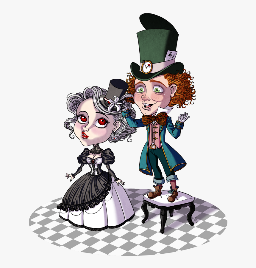 Mad Hatter White Queen Alice S Adventures In Wonderland - Mad Hatter X White Queen, HD Png Download