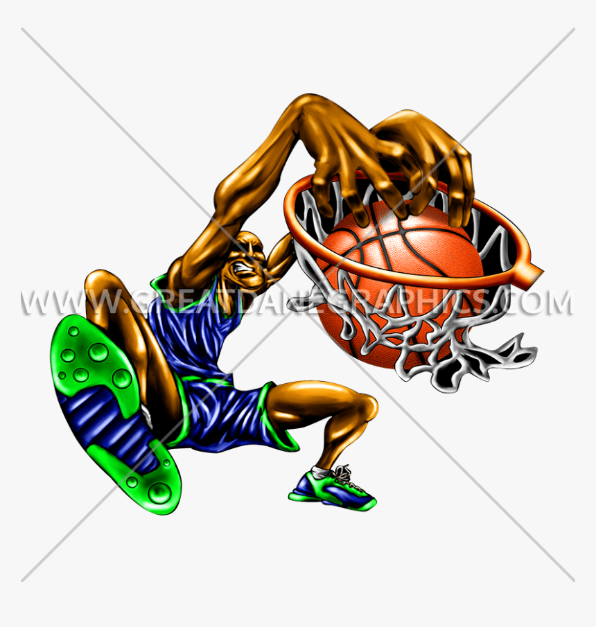 Basketball Slam Dunk Clipart Banner Royalty Free Slam - Basketball Slam Dunk Clipart, HD Png Download