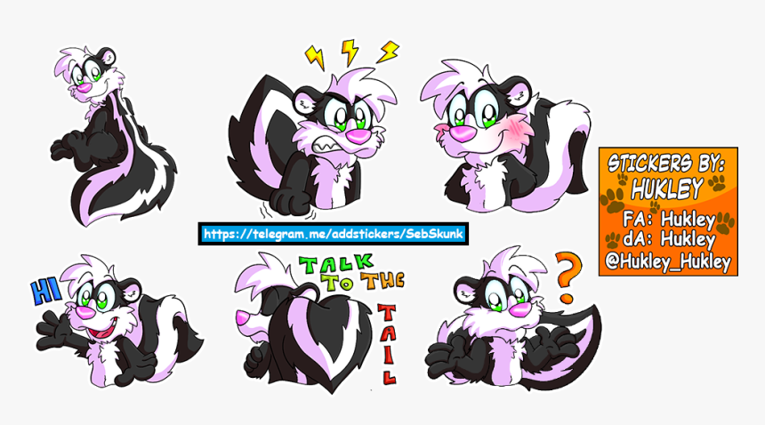 Sebastian Skunk Telegram Sticker Extension - Cartoon, HD Png Download