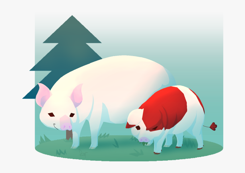 Pigs Simple Poly - Illustration, HD Png Download
