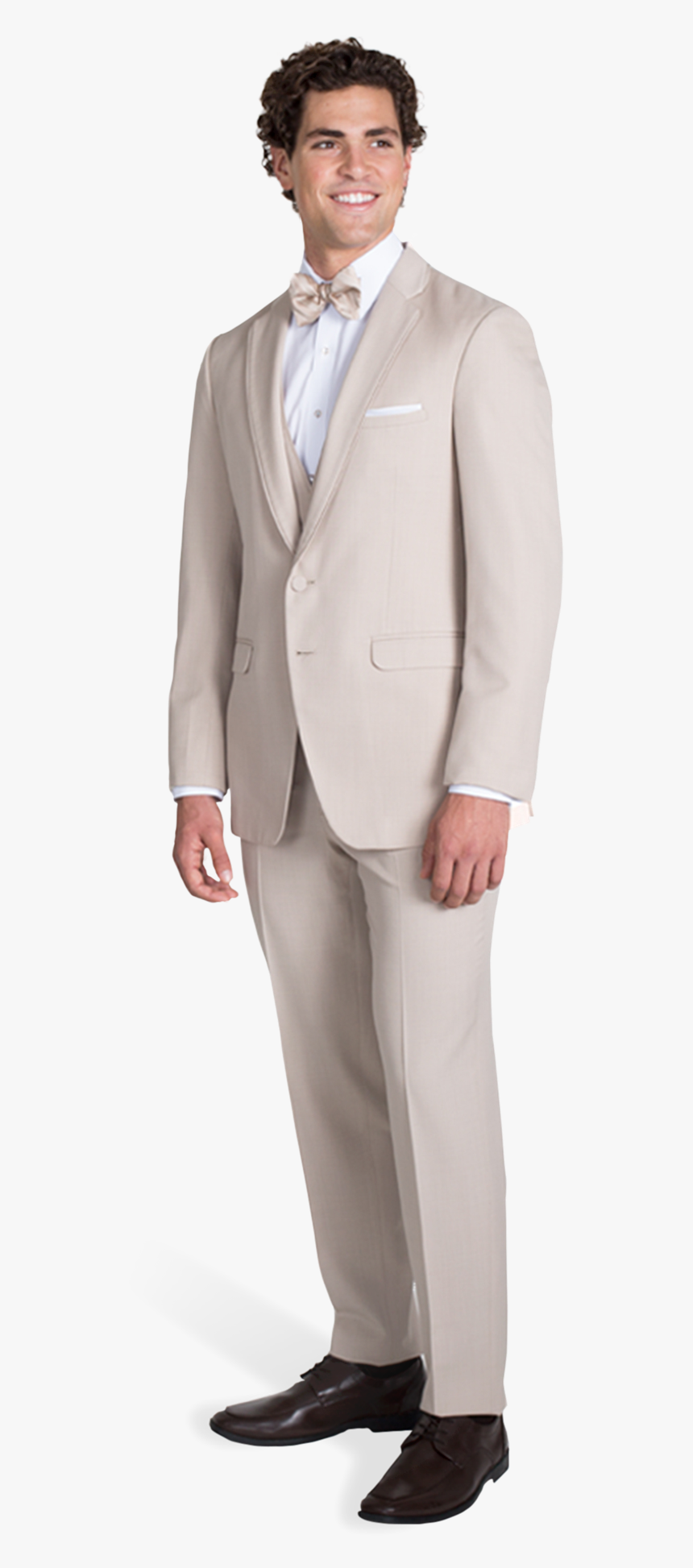 Tan Notch Lapel Suit - Tuxedo, HD Png Download